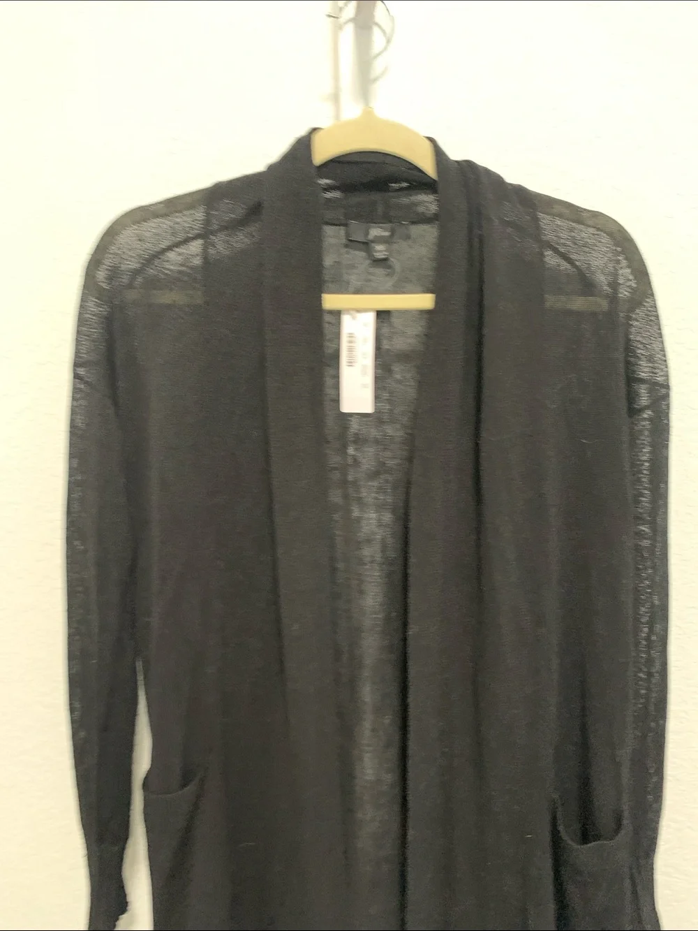 NWT J. Crew Black Gauzy Open-Front Cardigan